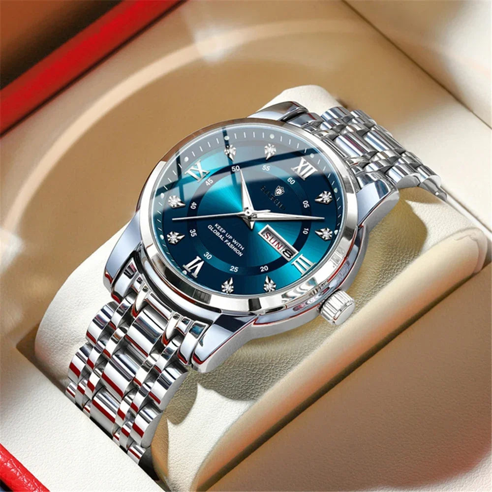 Luxury Men’s Quartz Wristwatch – Gold Diamond Automatic