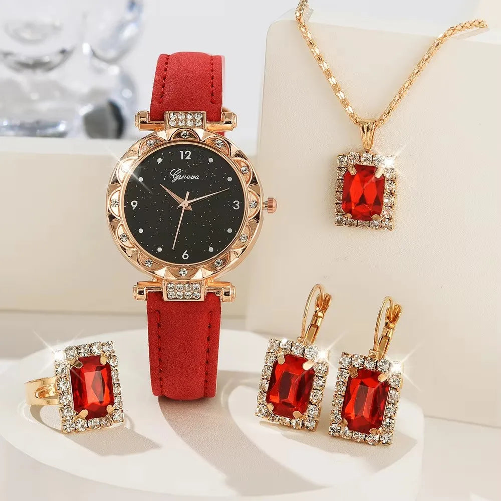 5 Pcs Set Women Watches set Best Gift