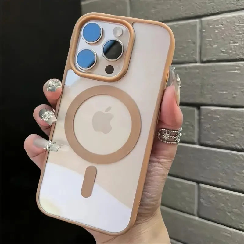 Transparent Magsafe Magnetic Case For iPhone 16 17 Air 16e 15 14 Plus 13 12 11 Pro Max Wireless Charging  Hard Protect Cover