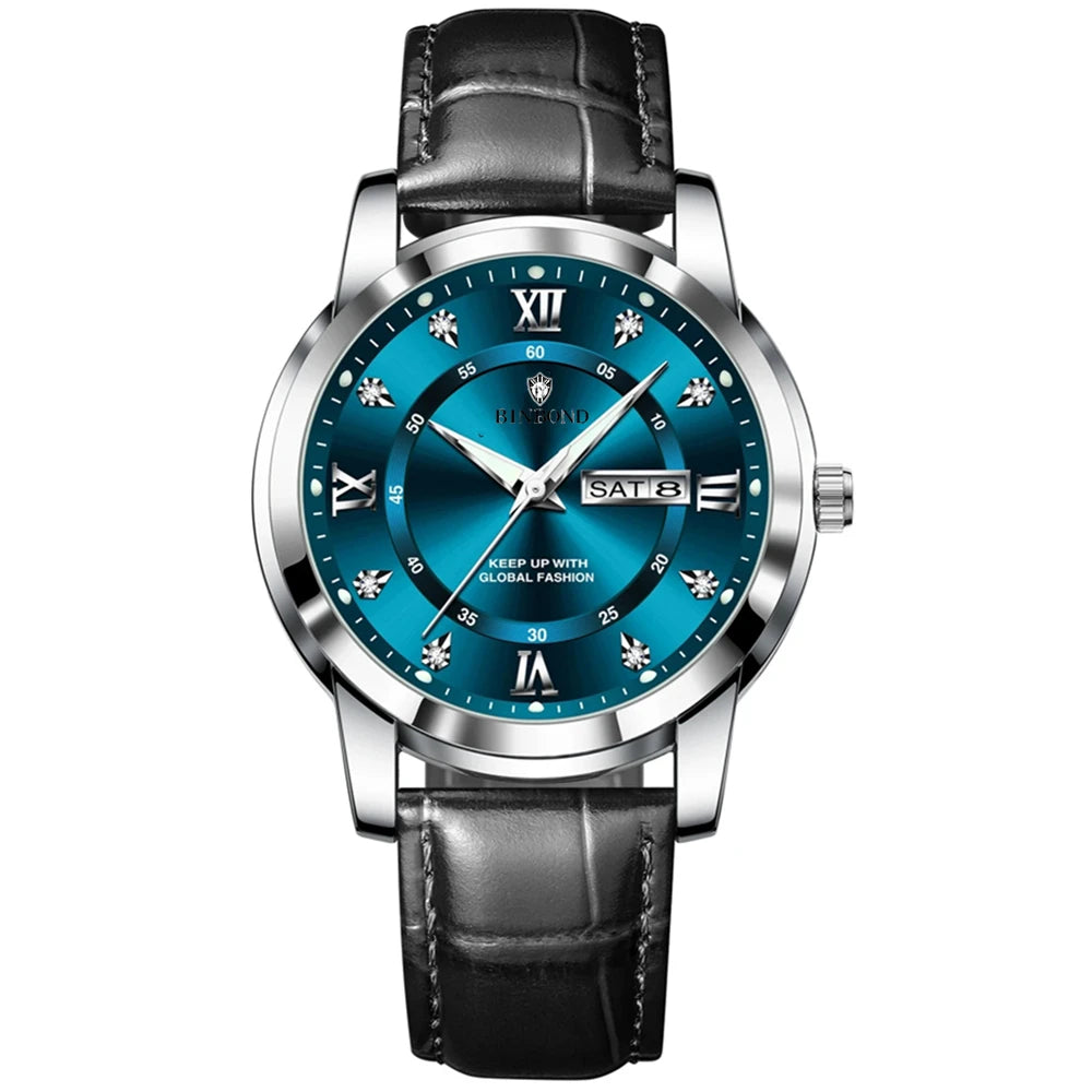 Luxury Men’s Quartz Wristwatch – Gold Diamond Automatic